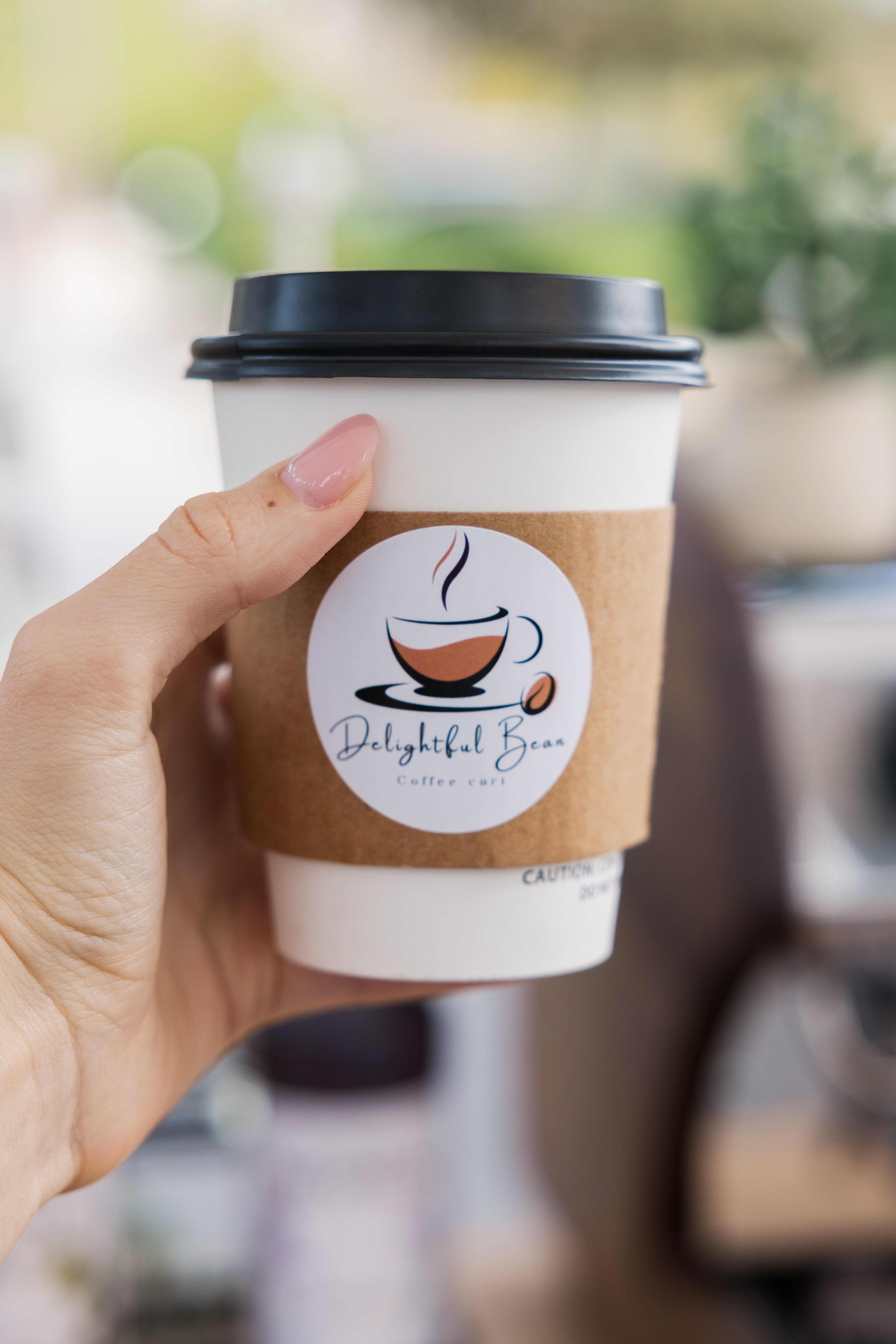 Custom coffee cup with latte art for a Tampa Bay corporate event